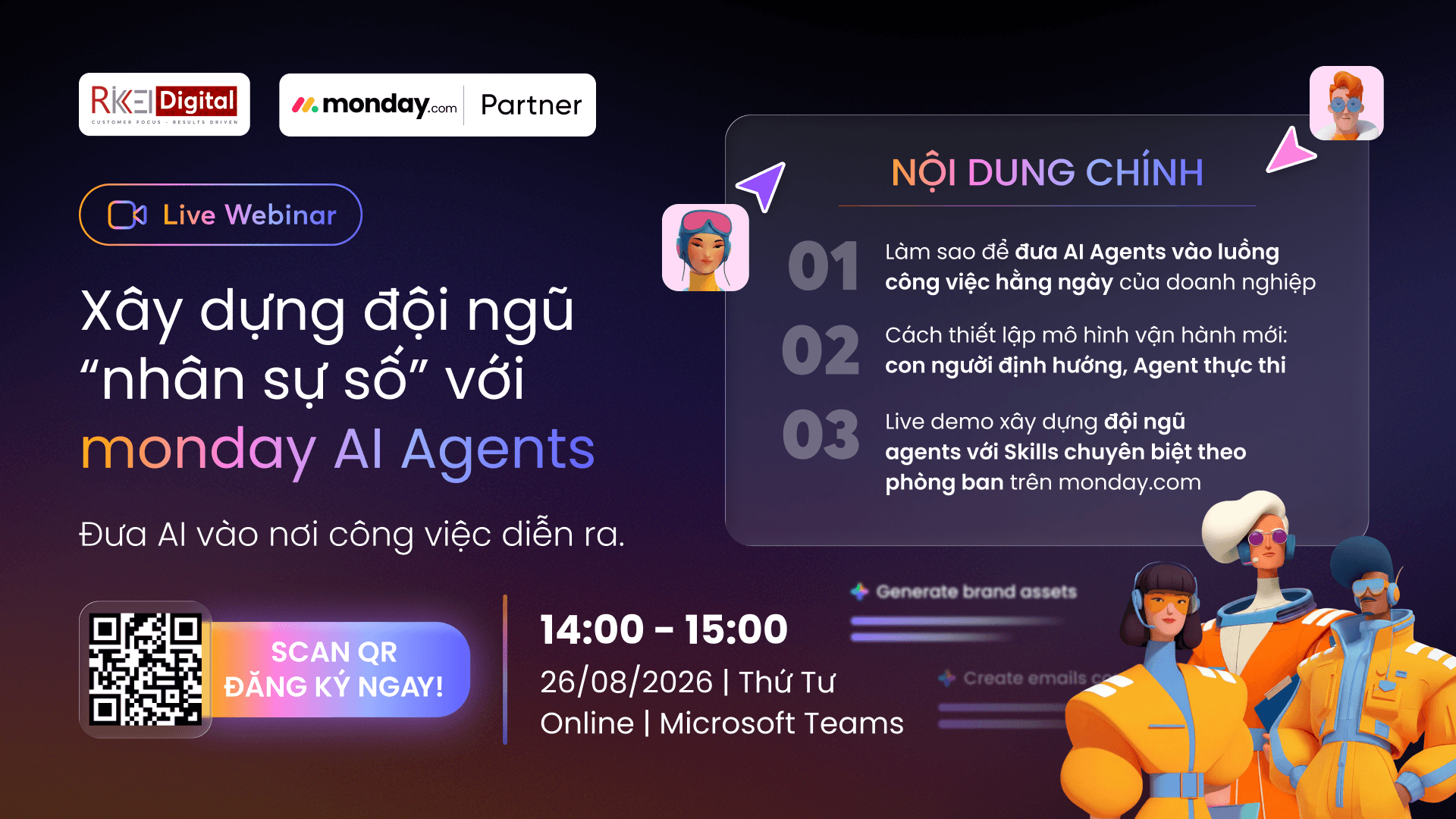 Webinar: X&acirc;y dựng đội ngũ &ldquo;nh&acirc;n sự số&rdquo; với monday AI Agents