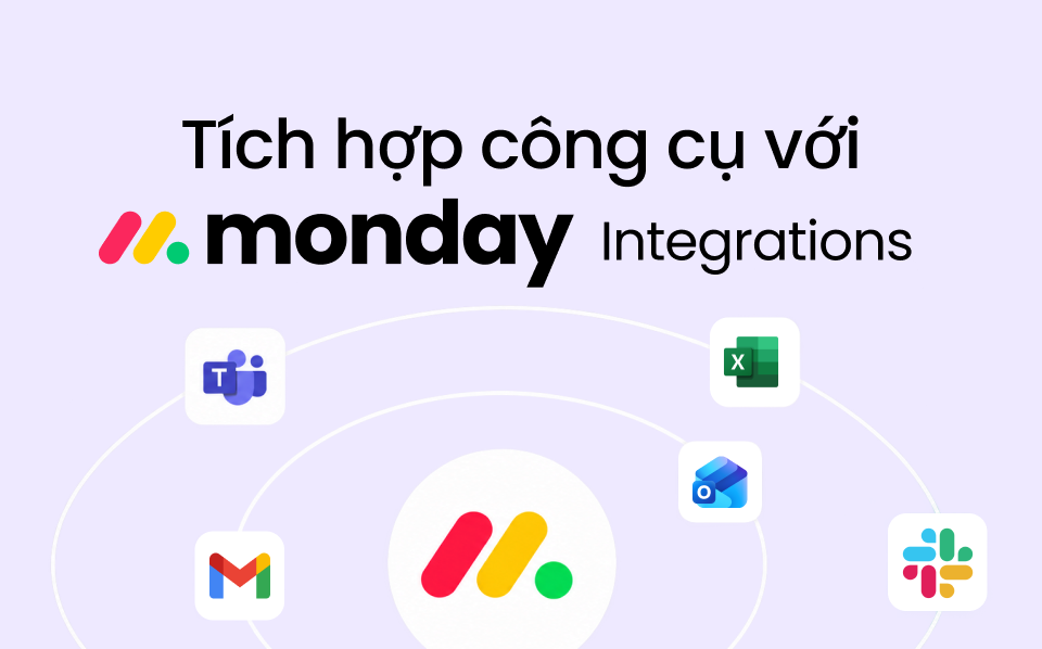 Monday.com Integrations: Tích hợp Slack, Teams, Gmail, Outlook, Excel và hệ thống nội bộ