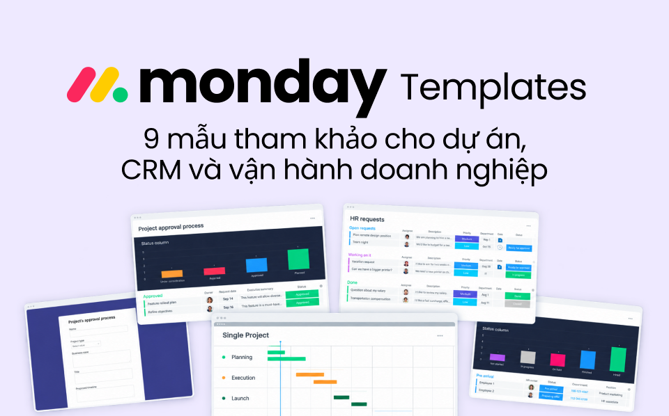 monday.com Templates: 9 mẫu tham khảo cho dự án, CRM và vận hành doanh nghiệp
